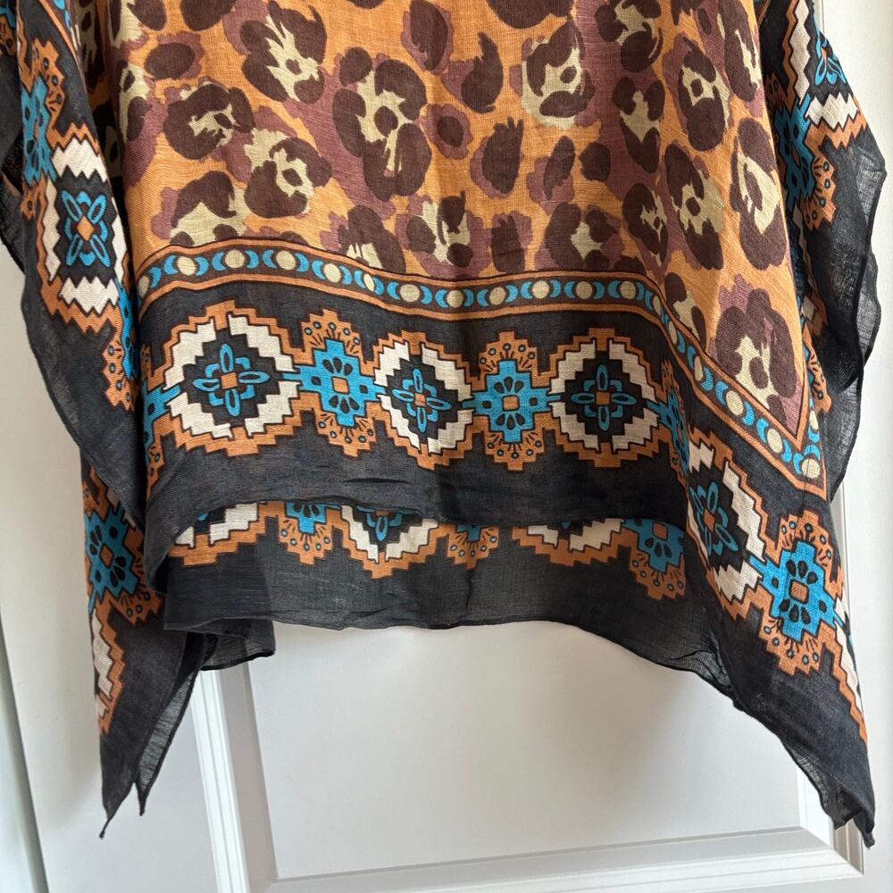 Theodora & Callum Leopard Print Boho Kaftan Ponch… - image 7